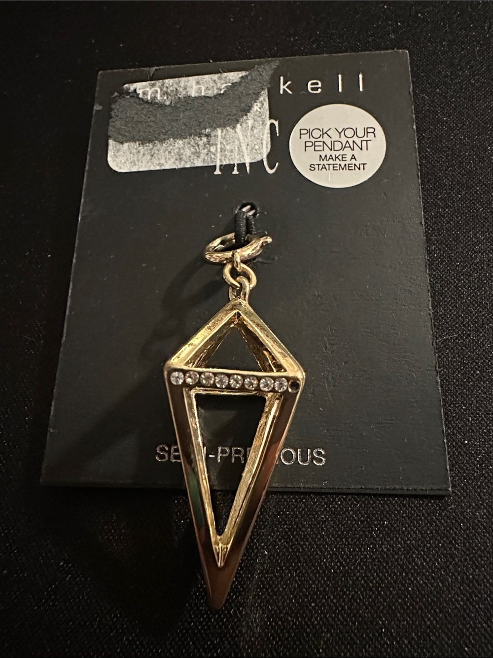 Geometric Gold Pendant Charm with Accent Stones
#81